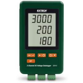 Extech SD910 Registrador de datos de voltaje CC de 3 canale