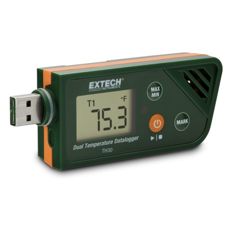 Extech TH30 Registrador de datos de temperatura dual con USB