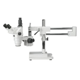 Amscope Microscopio estéreo de brazo trinocular 2X-225X con oculares enfocables