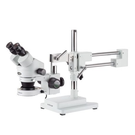 Amscope Microscopio estéreo de inspección de circuito de aumento de zoom 7X-45X con luz de 80 LED