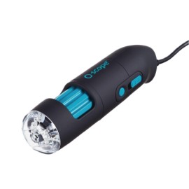 Amscope QS-UV400 Q-Scope 10X-50X, 200X 2MP Handheld USB Microscope with 400nm Ultraviolet LEDs