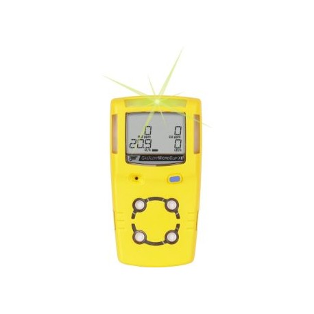 BW Tecnologies MCXL-X0HM-Y-NA GasAlertMicroClip XL 3-Gas Detector Oxygen (O2), hydrogen sulfide (H2S), carbon monoxide (CO) – y